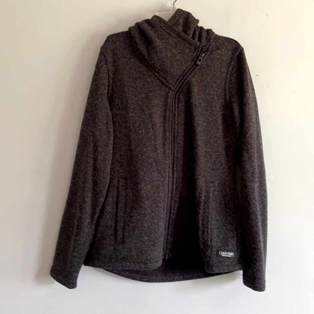 Calvin Klein performance zip up charcoal jacket with hood